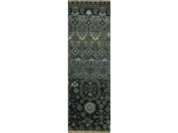 RASHMI LES-221-A Graphite/Ombre Blue - Rectangular handmade rug by Jaipur Rugs - view 2